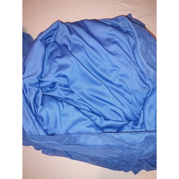 TADASHI SHOJI TOO Dress Sz 3X Ruched Mesh Midi Navy Blue Flattering Wedding - Picture 9 of 9